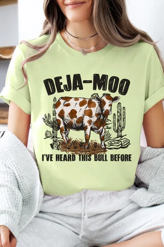Deja Moo I've Heard this Bull Before Western Graphic T-shirt
