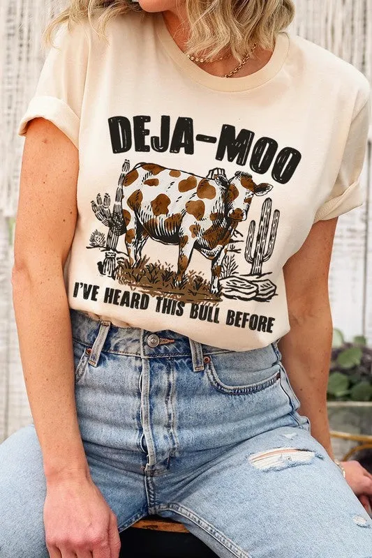 Deja Moo I've Heard this Bull Before Western Graphic T-shirt