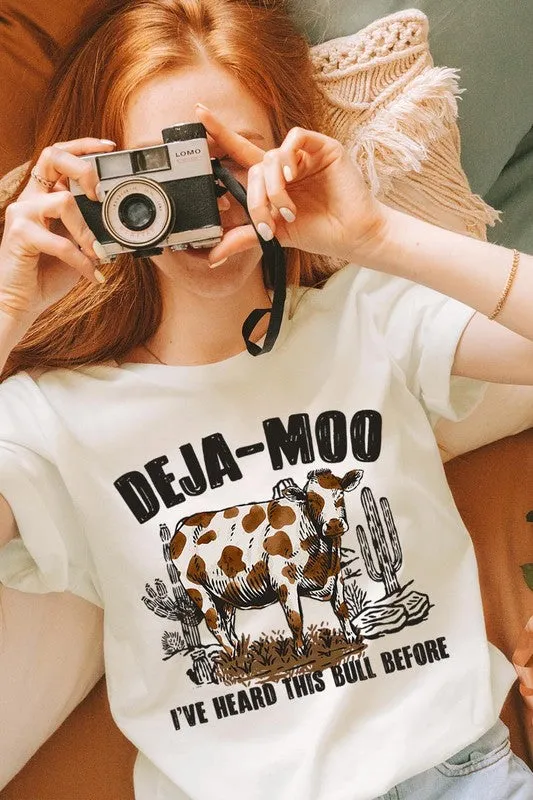 Deja Moo I've Heard this Bull Before Western Graphic T-shirt
