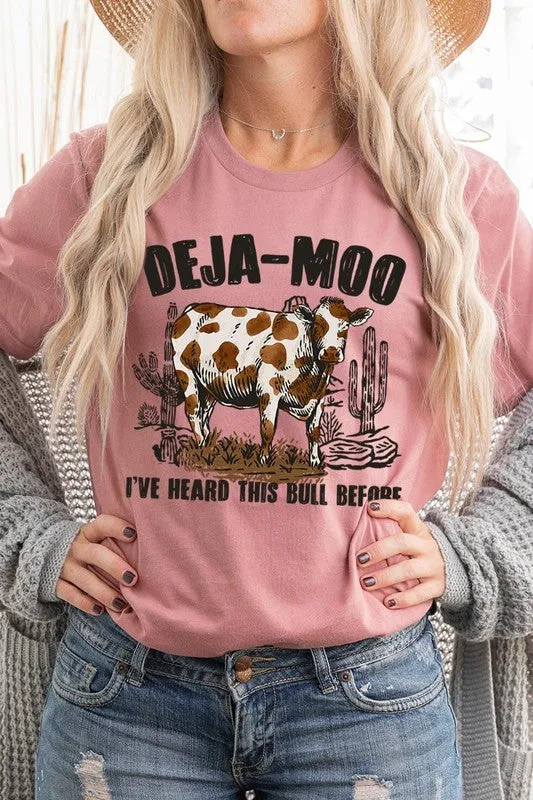 Deja Moo I've Heard this Bull Before Western Graphic T-shirt