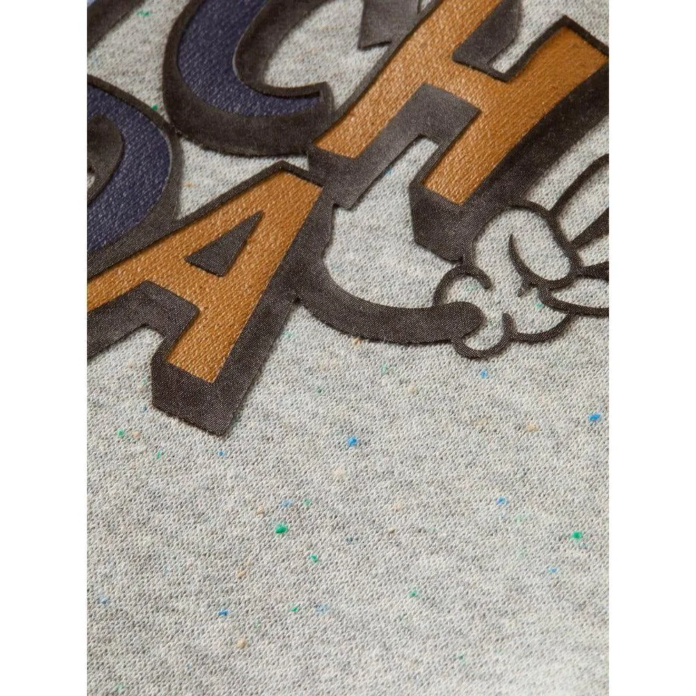 Double Faced Sweatshirt With Artwork - Grey Melange