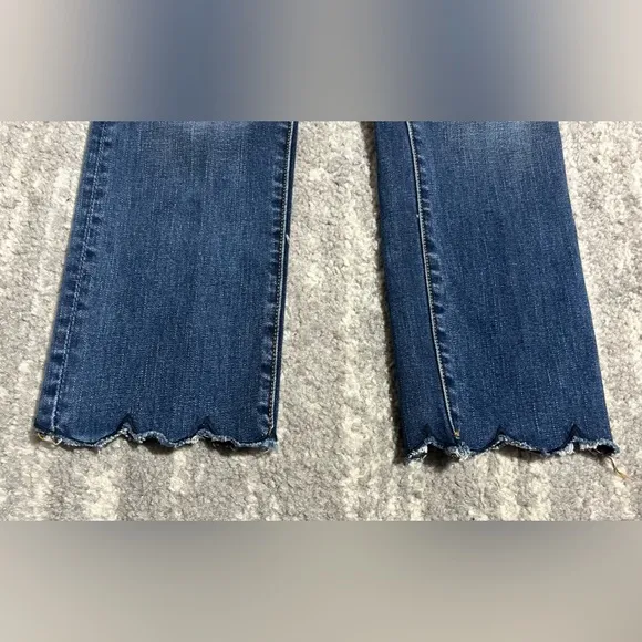 Driftwood Candace Jeans Womens Sz 27 Cropped Blue Denim Scalloped Hem Medium Wsh