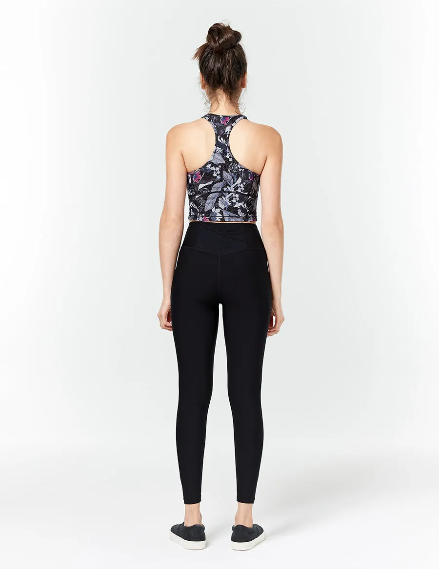easyoga LA-VEDA Prima Cropped Tank - FD2 Africa Bouquet Black