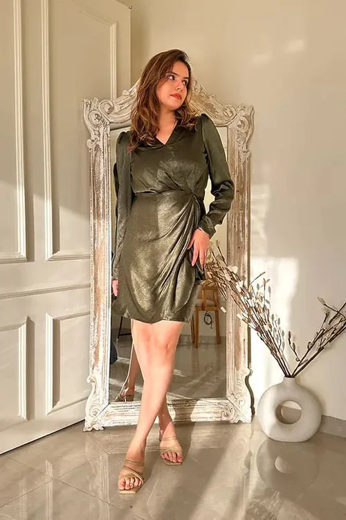 Emily Formal Olive Dress