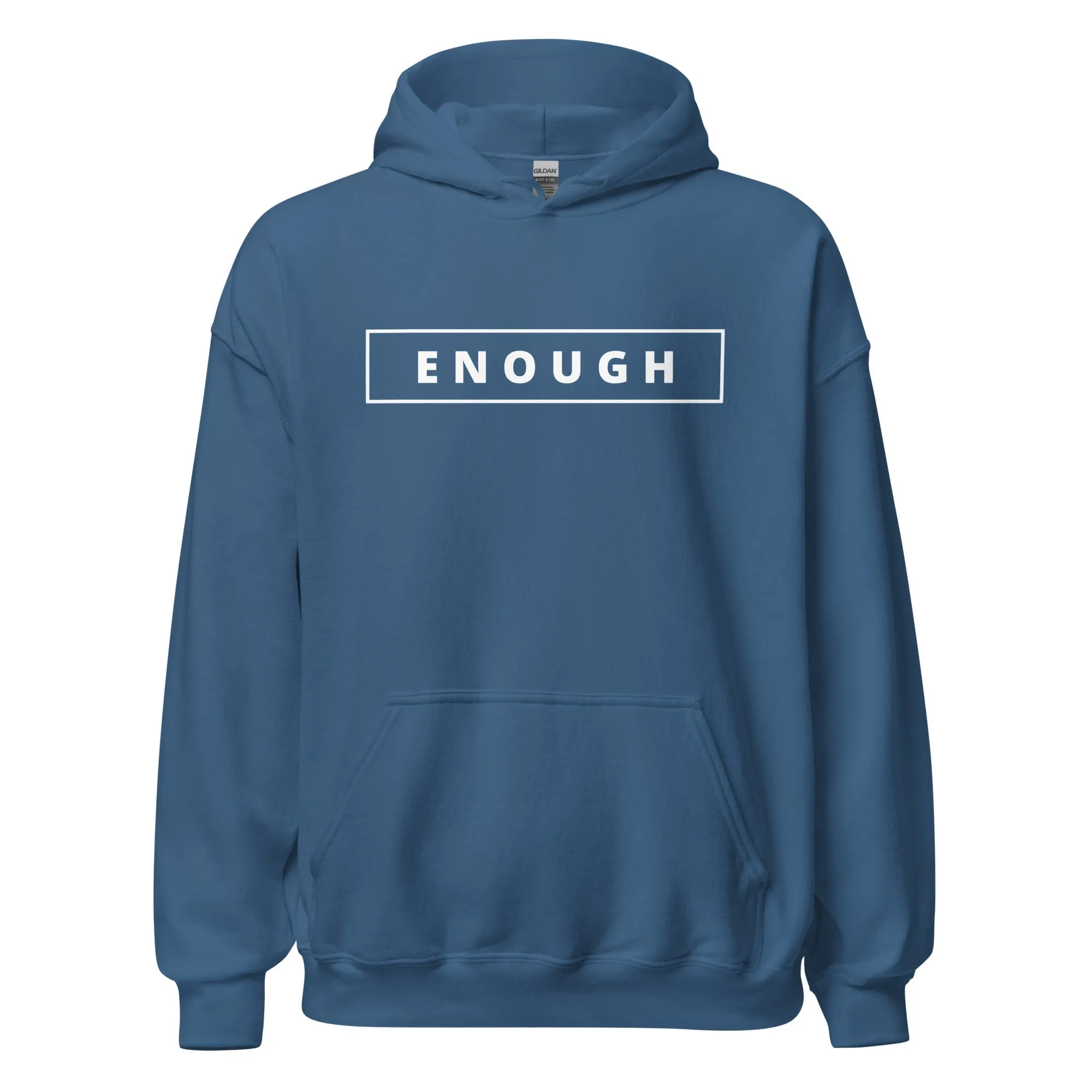 ENOUGH Positivity Motivational Mental Health Message Hoodie for Men