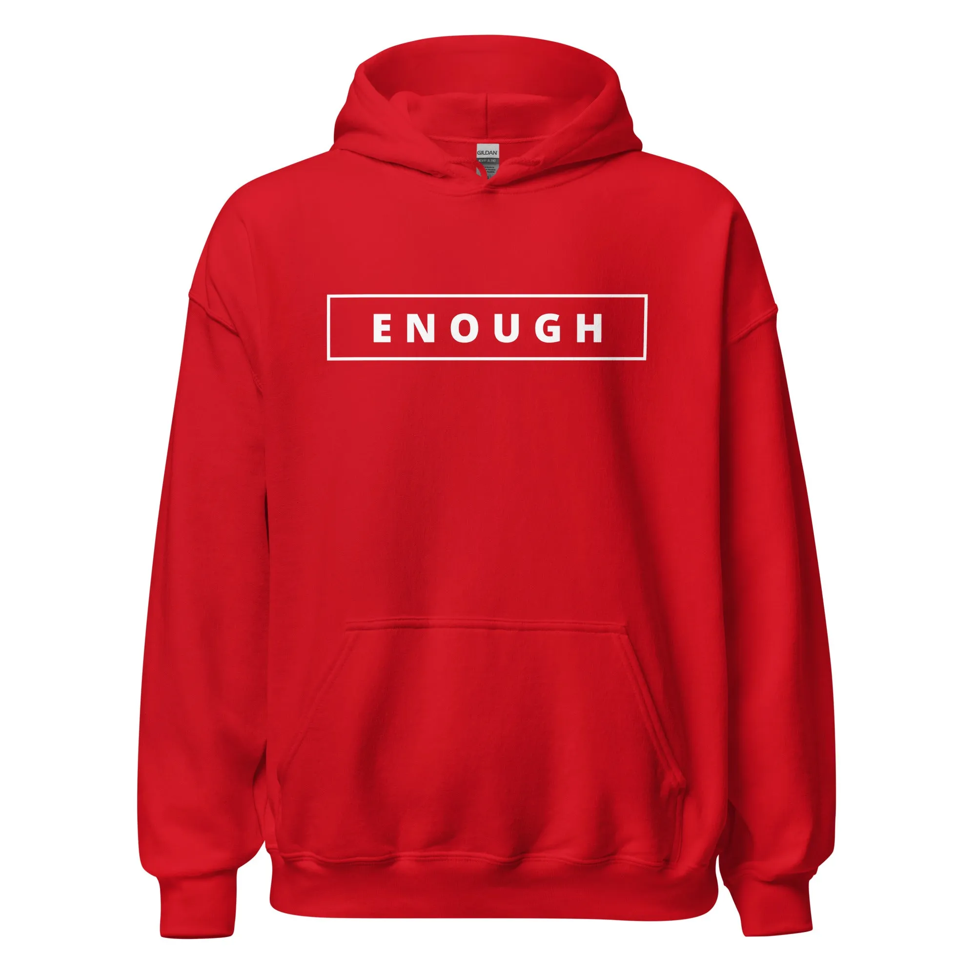 ENOUGH Positivity Motivational Mental Health Message Hoodie for Men
