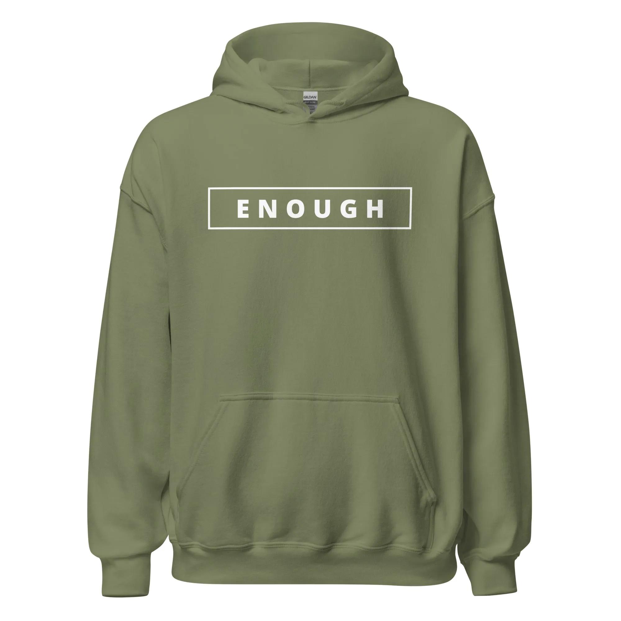 ENOUGH Positivity Motivational Mental Health Message Hoodie for Men