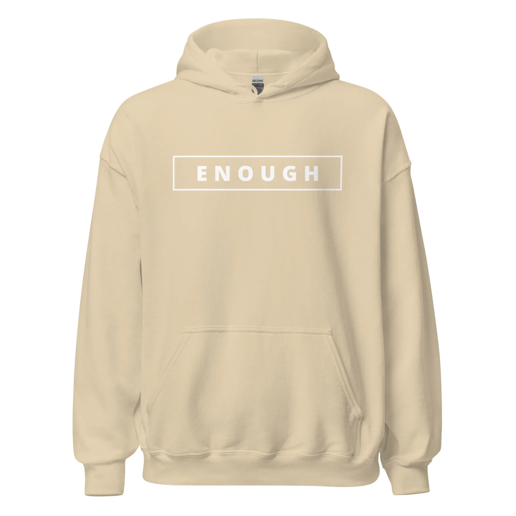 ENOUGH Positivity Motivational Mental Health Message Hoodie for Men