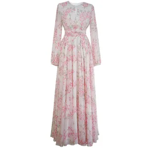 Erin Hollow Out Ruched High Waist Slim Long Dress