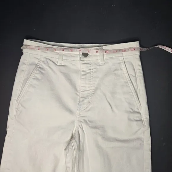 Everlane 4R Cropped Wide Leg Regular White Jeans