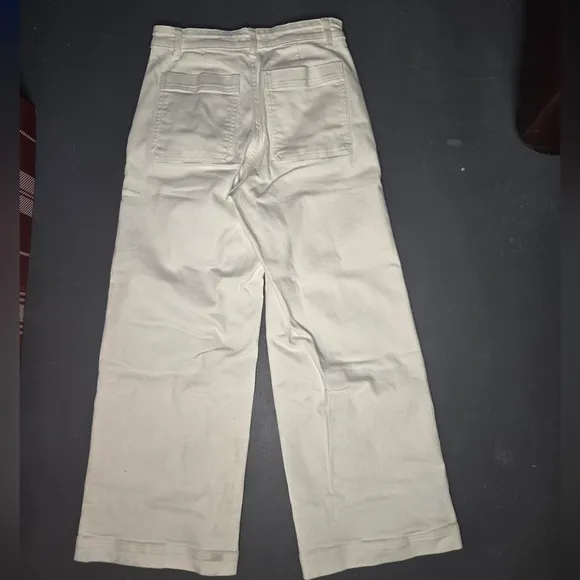 Everlane 4R Cropped Wide Leg Regular White Jeans