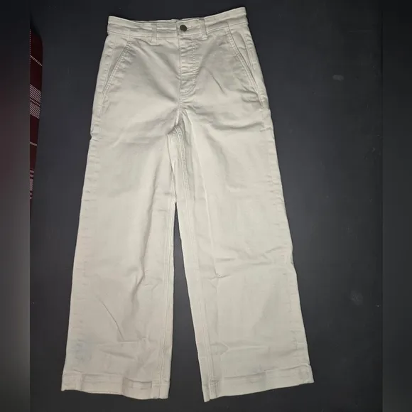 Everlane 4R Cropped Wide Leg Regular White Jeans