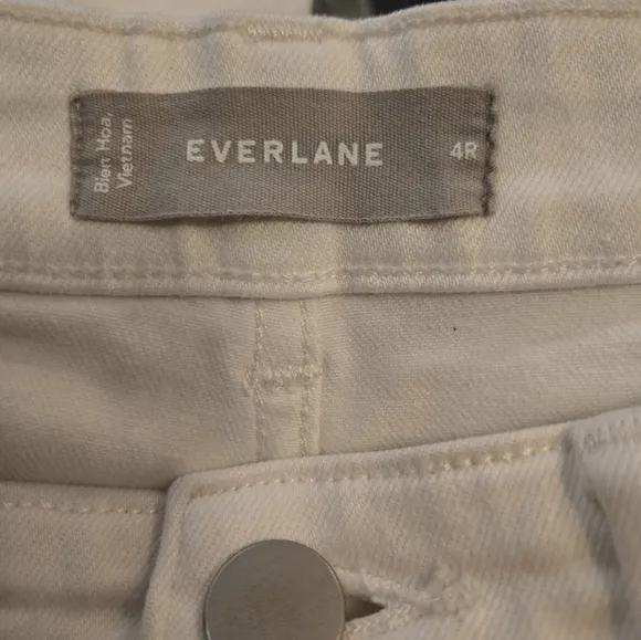 Everlane 4R Cropped Wide Leg Regular White Jeans