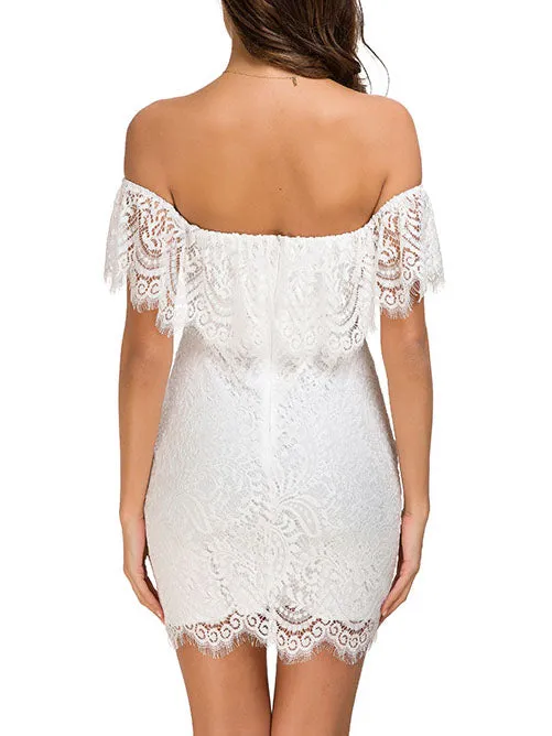 Fashion Sexy Nightclub Women's Slim Slimming Lace Dress Bag Hip Low Chest Skirt