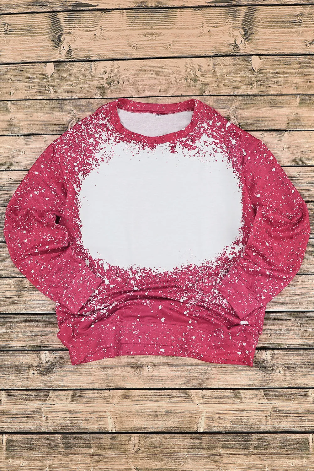 Fiery Red Tie-dyed Crew Neck Pullover Sweatshirt