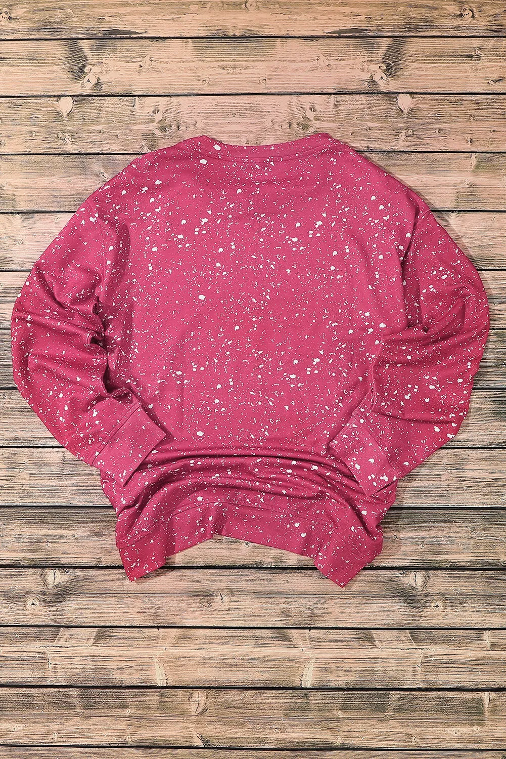 Fiery Red Tie-dyed Crew Neck Pullover Sweatshirt