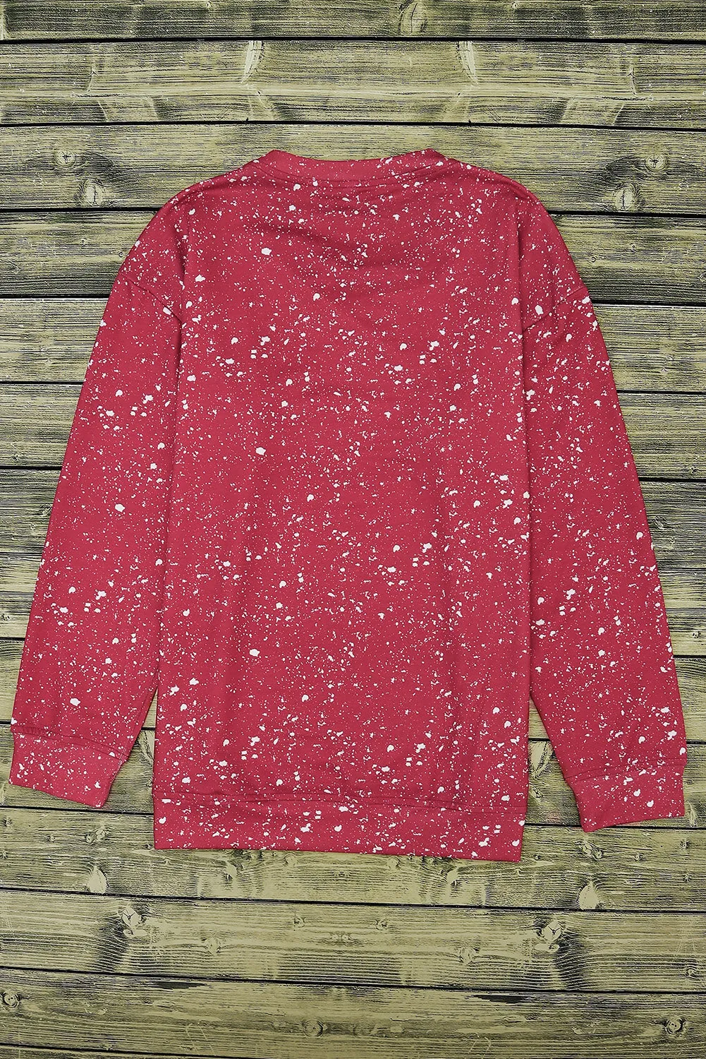 Fiery Red Tie-dyed Crew Neck Pullover Sweatshirt