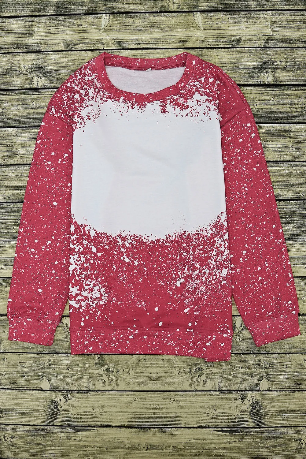 Fiery Red Tie-dyed Crew Neck Pullover Sweatshirt