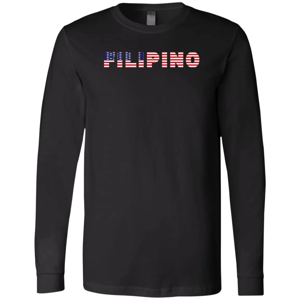 Filipino with US Flag Embedded Unisex Jersey Long Sleeve T-Shirt
