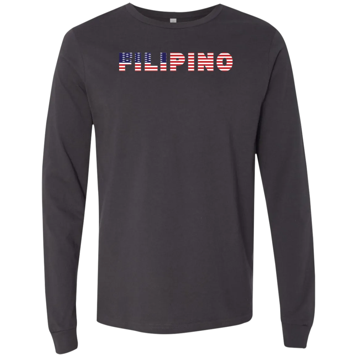 Filipino with US Flag Embedded Unisex Jersey Long Sleeve T-Shirt