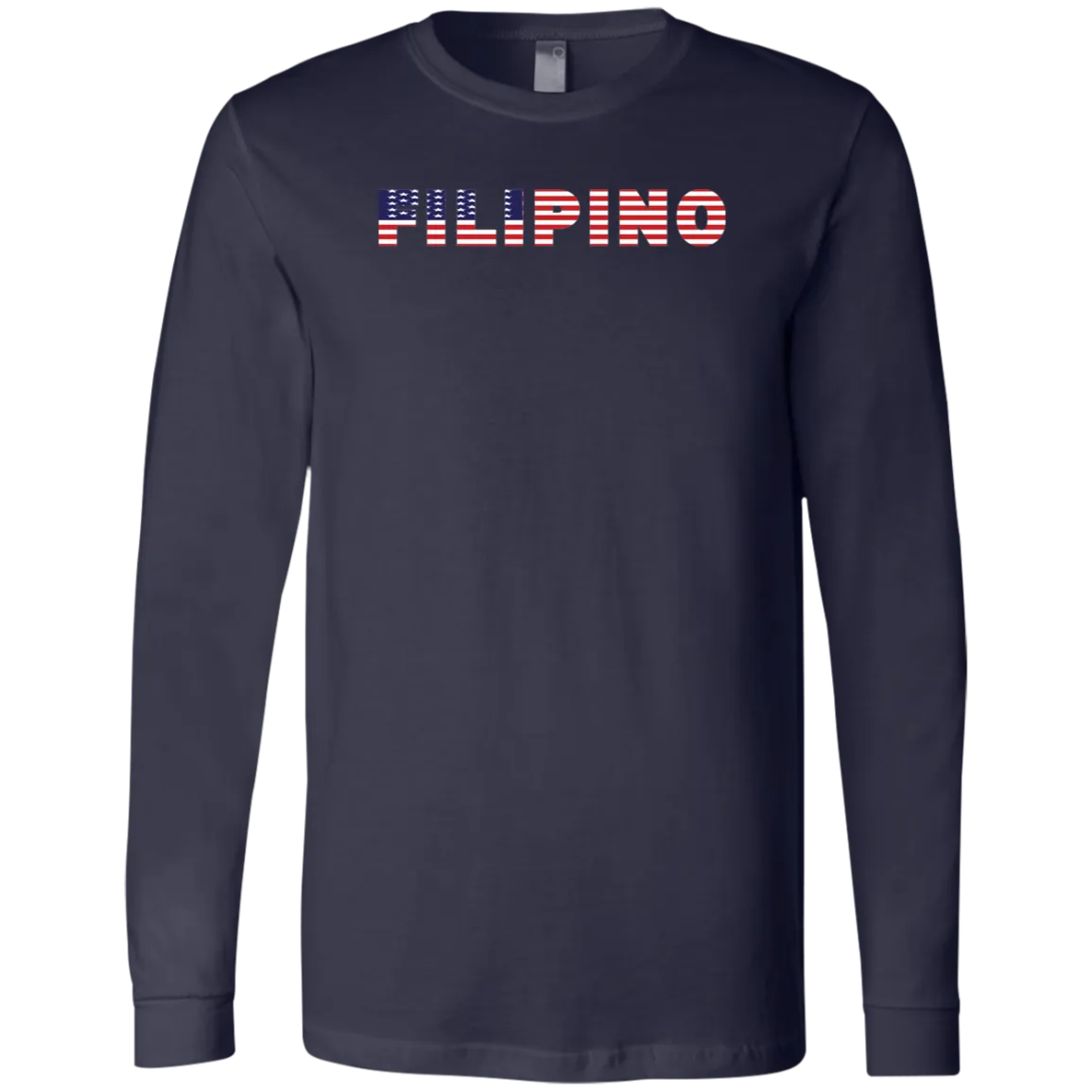 Filipino with US Flag Embedded Unisex Jersey Long Sleeve T-Shirt