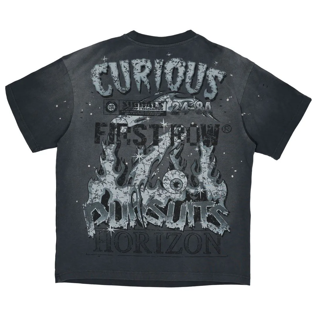 First Row STAY CURIOUS BLOODSHORT EYES TEE