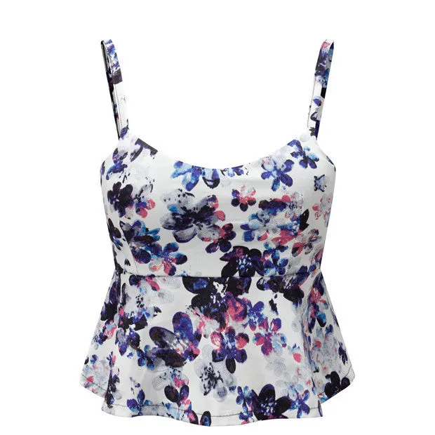 Floral Crop Top Women Camisole Dill Tank Top Female Cropped Tops Women's Black Cami Short Tops Vest Cropped Mothers
