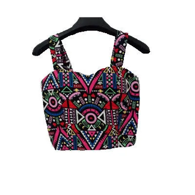 Floral Crop Top Women Camisole Dill Tank Top Female Cropped Tops Women's Black Cami Short Tops Vest Cropped Mothers