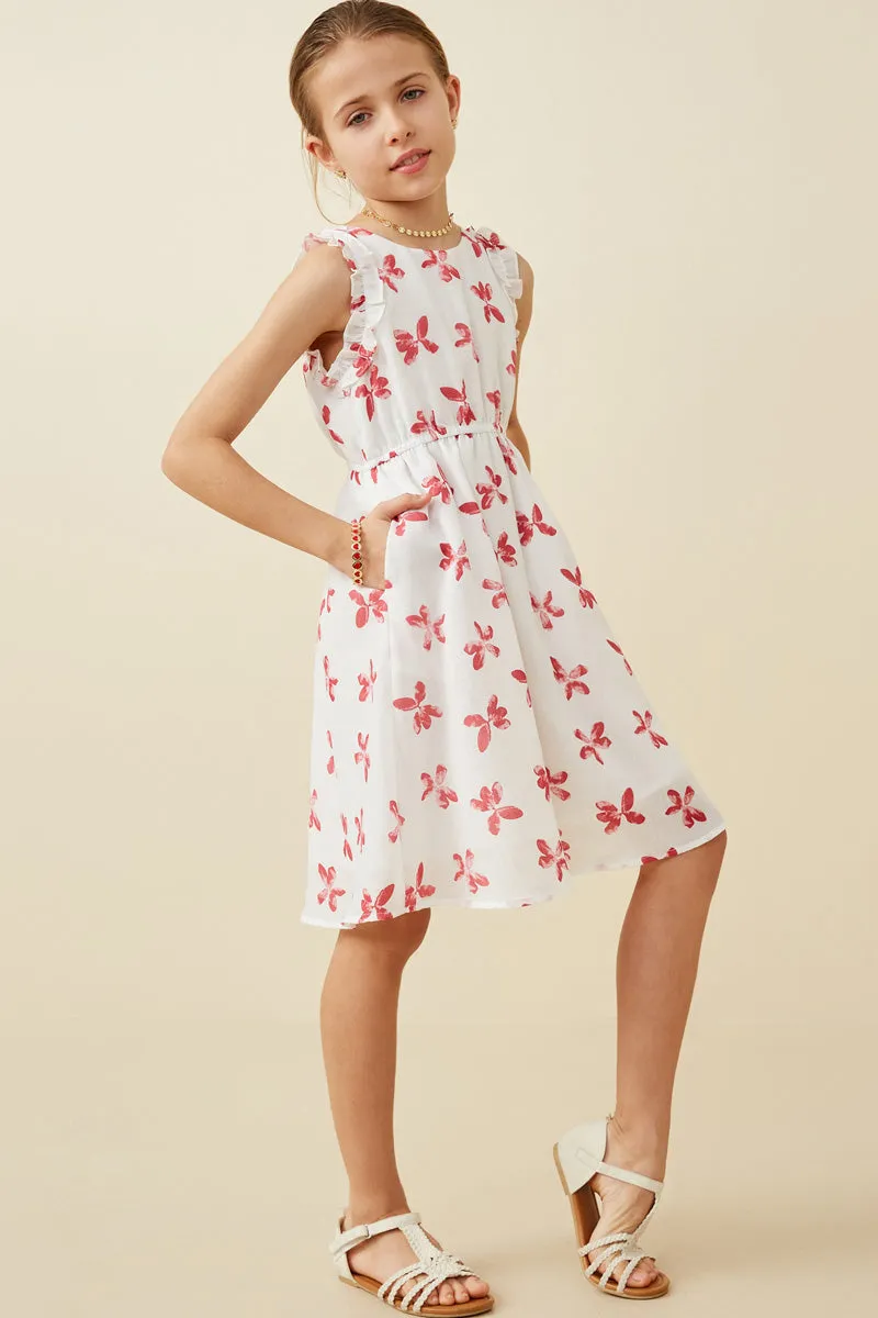 Floral Print Ruffled Tank Dress