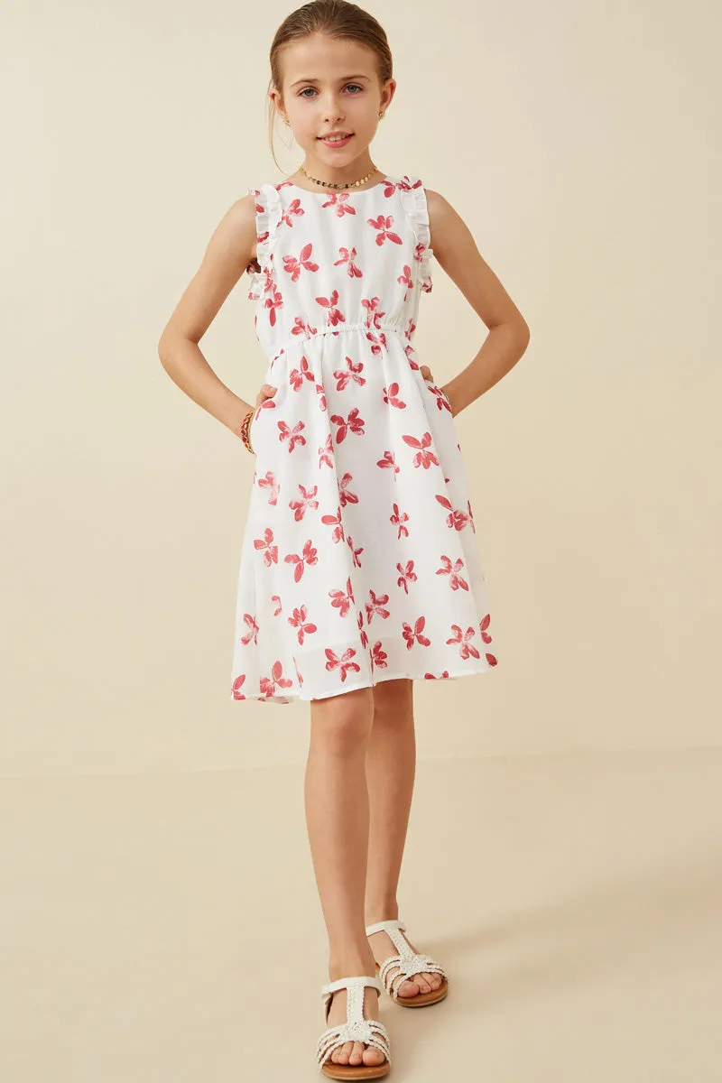 Floral Print Ruffled Tank Dress
