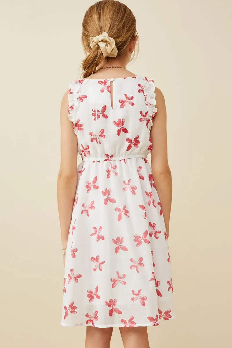 Floral Print Ruffled Tank Dress