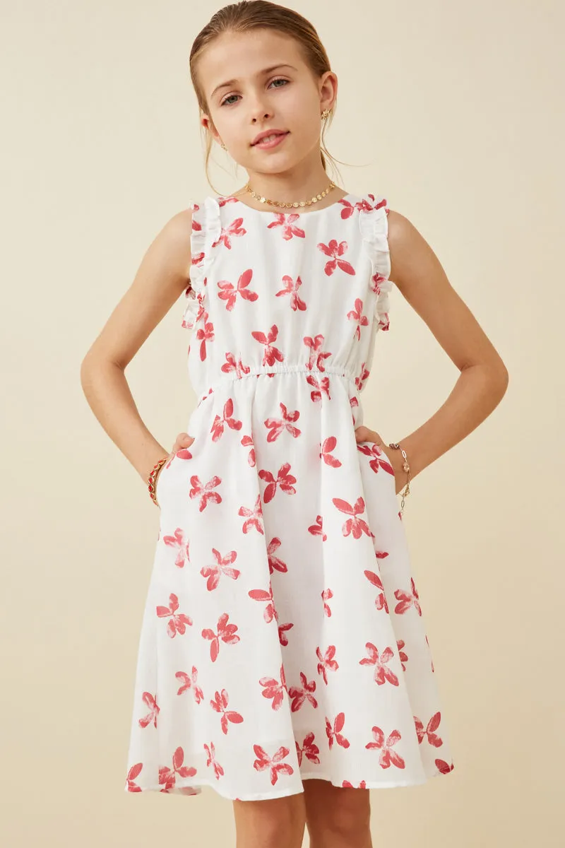 Floral Print Ruffled Tank Dress