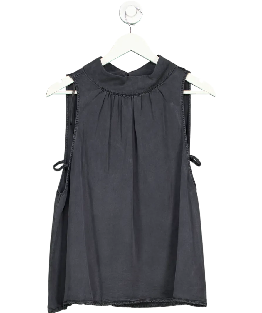 Free People Grey High Neck Cutout Tank Top UK M