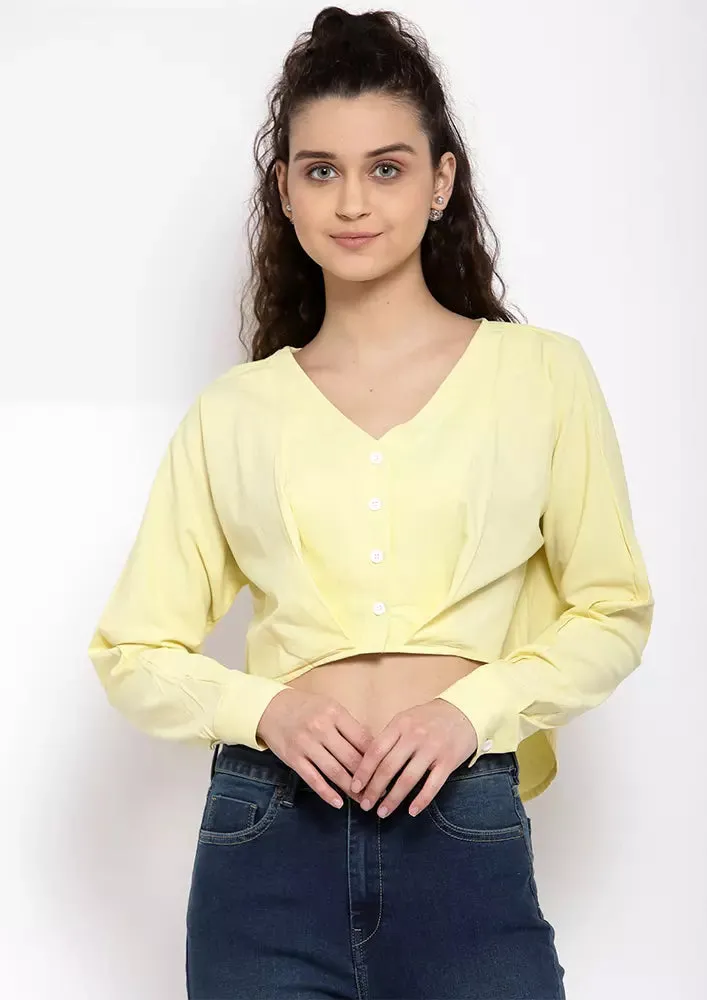 Front Twisted Cropped Shirt