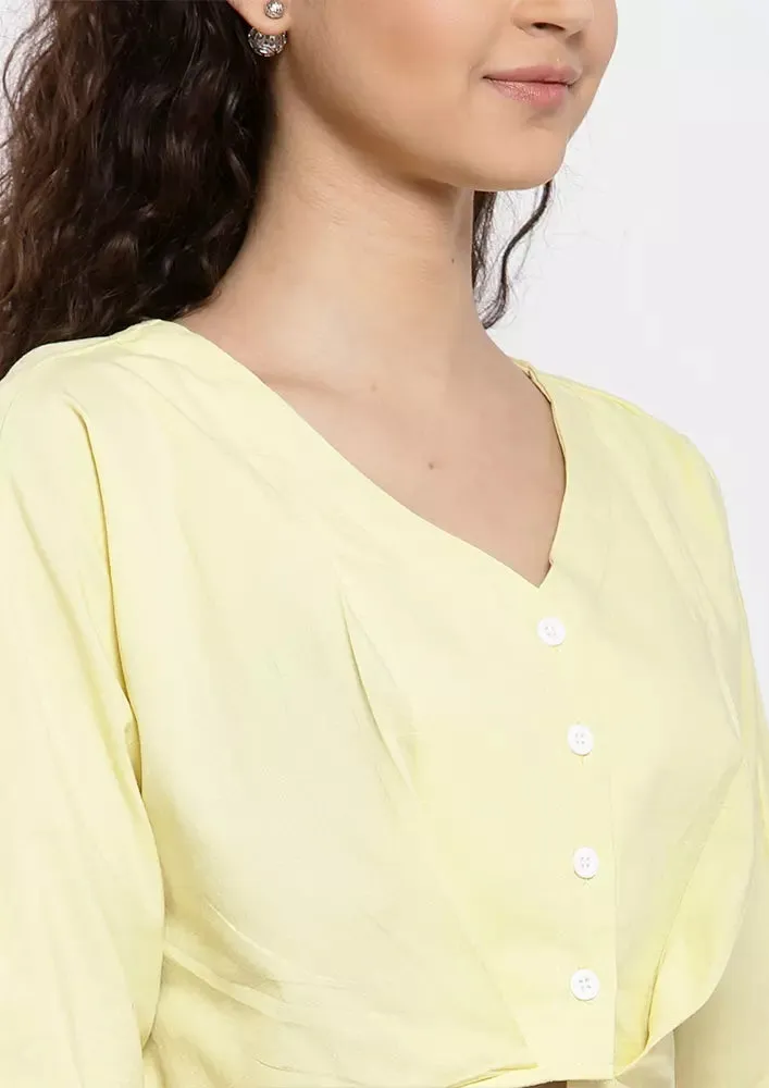 Front Twisted Cropped Shirt