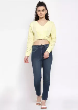Front Twisted Cropped Shirt