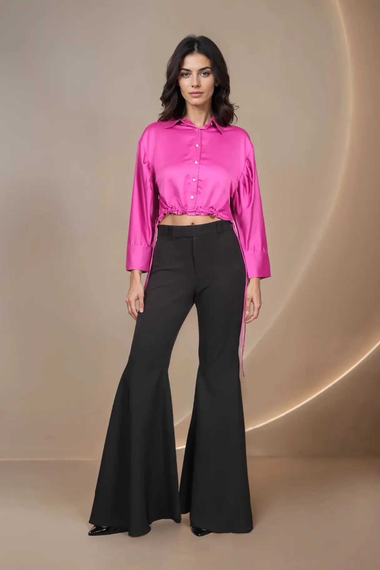 Fuschia Cropped Shirt