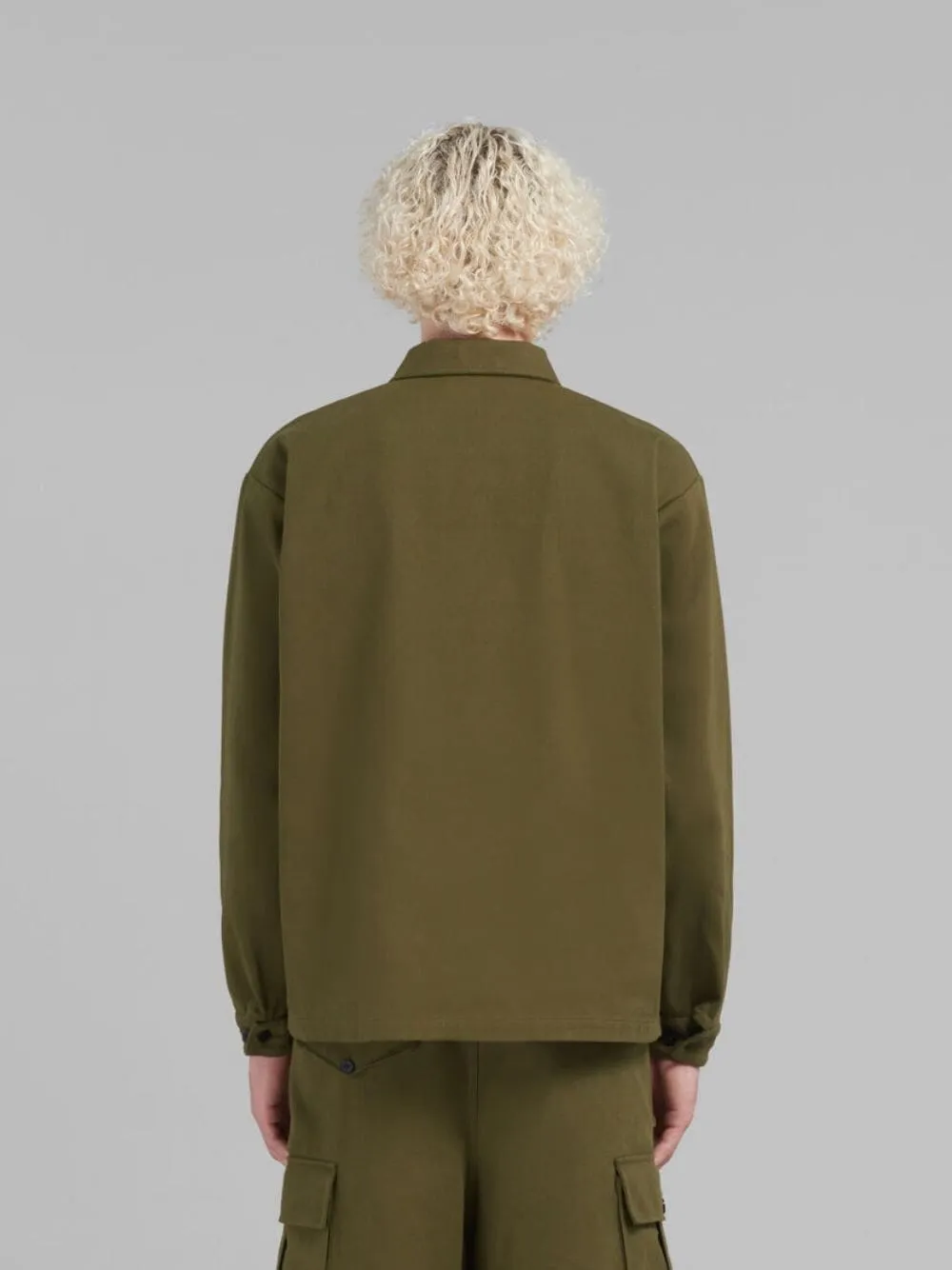 Gabardine Zip-Up Overshirt