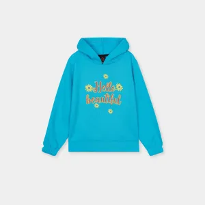 Girls Printed Soft Cotton Fleece Hoodie