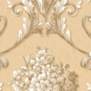 Golden Bold Vintage Damask CS35620 Wallpaper