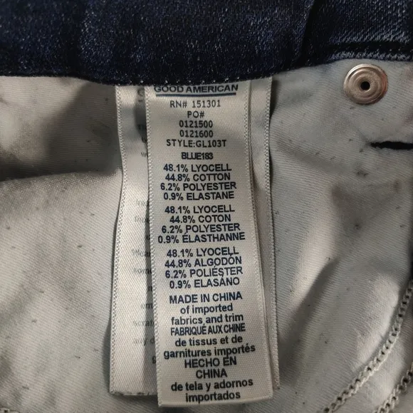 Good American Good Legs Cropped Distressed Skinny Jeans 0/25