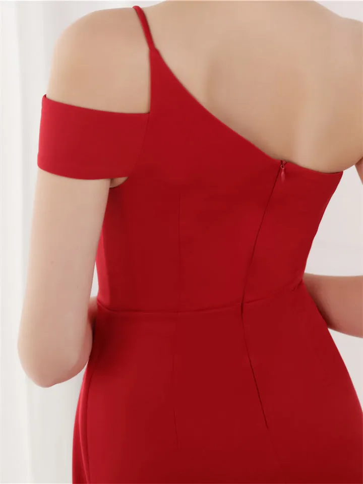 Graceful Sexy Slim Split One-Shoulder Long Evening Dresses