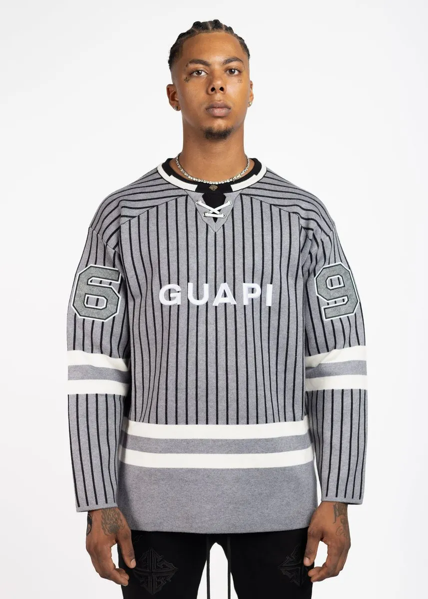 GUAPI Shark Grey Knit Hockey Jersey (Grey)