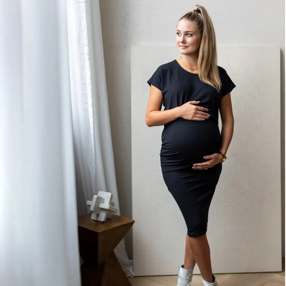 Haven Midi Skirt-Black