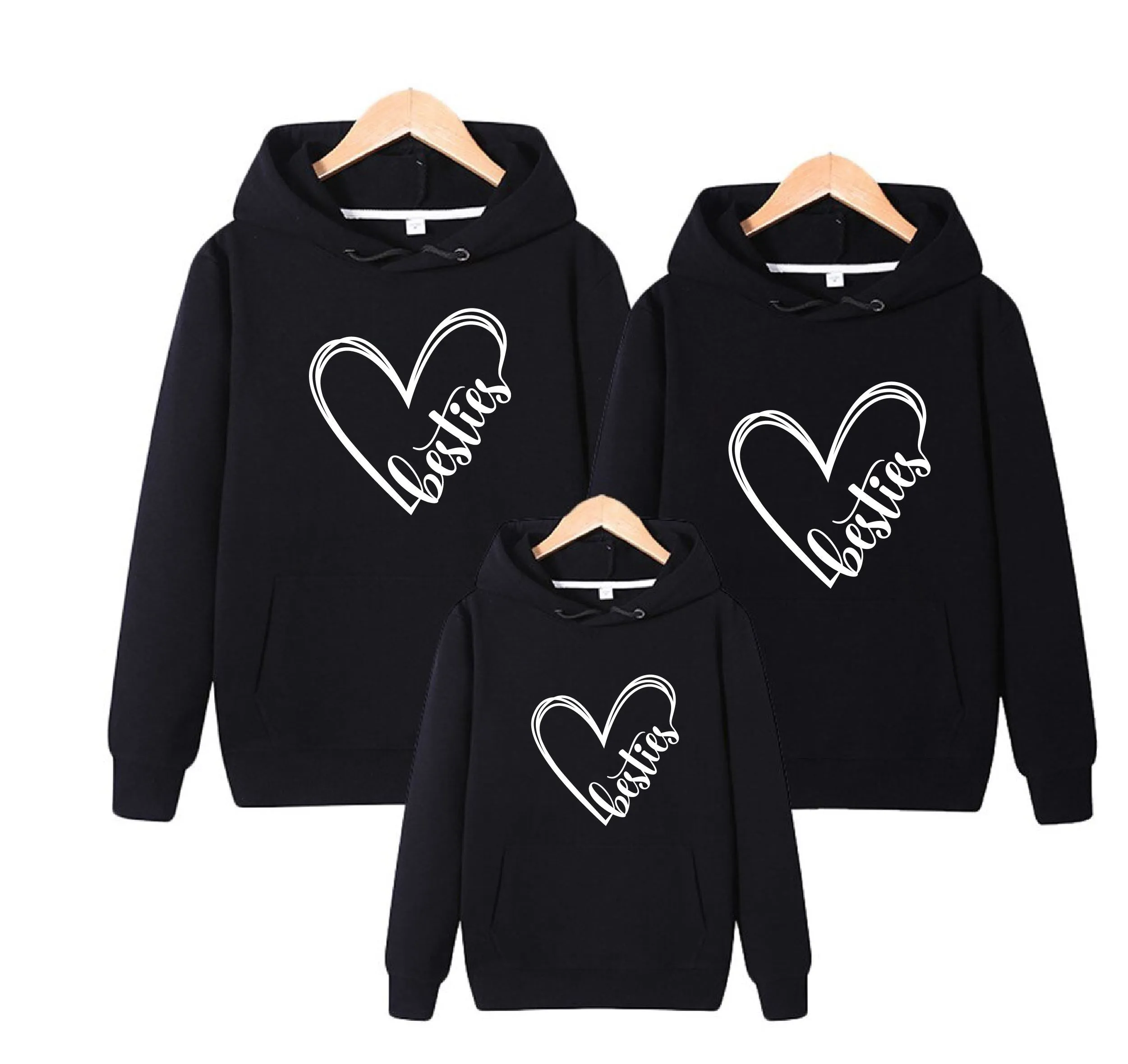 Heart Print Besties Hoodie