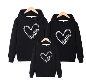 Heart Print Besties Hoodie