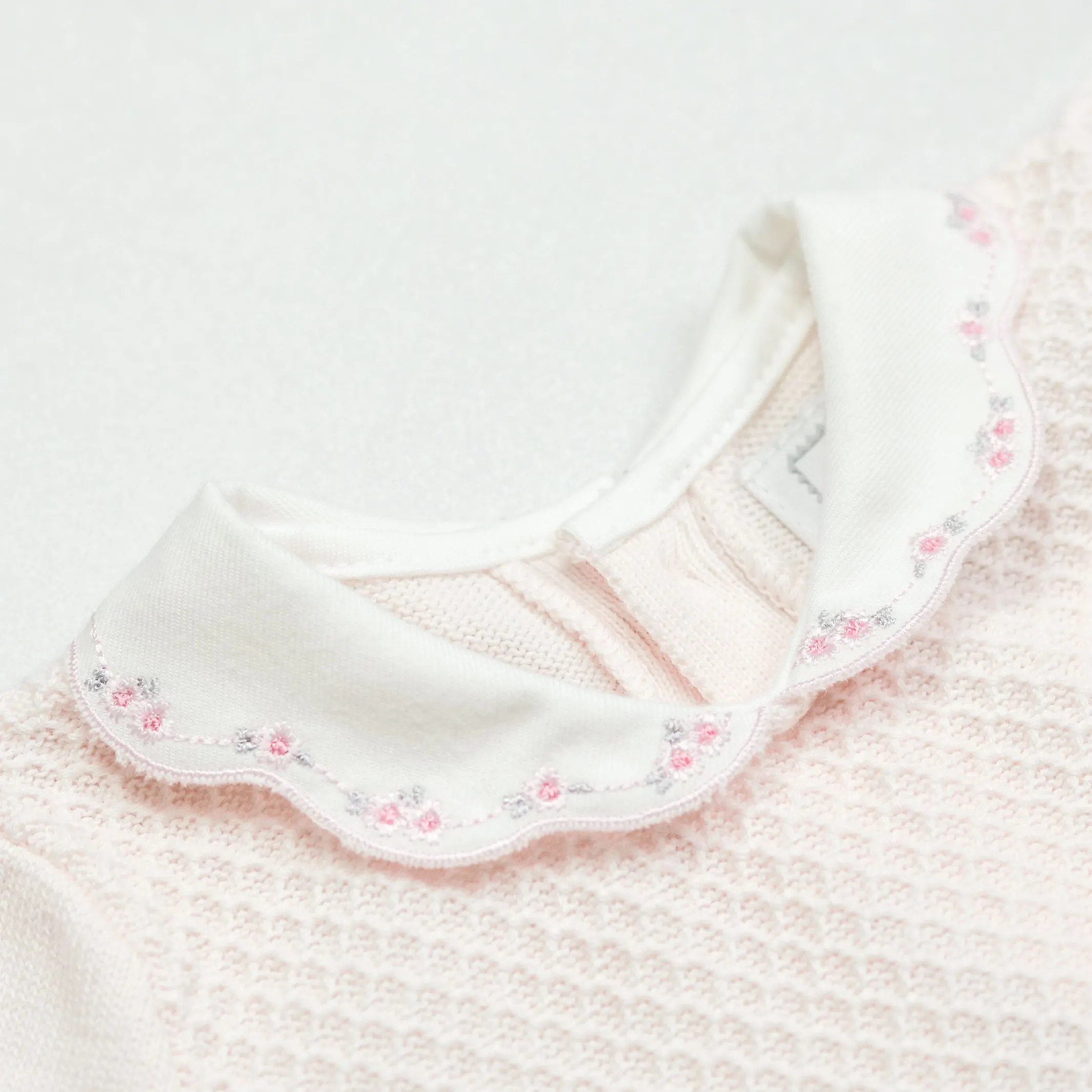 Heather Pink Knit Baby Girls Dress and Tights