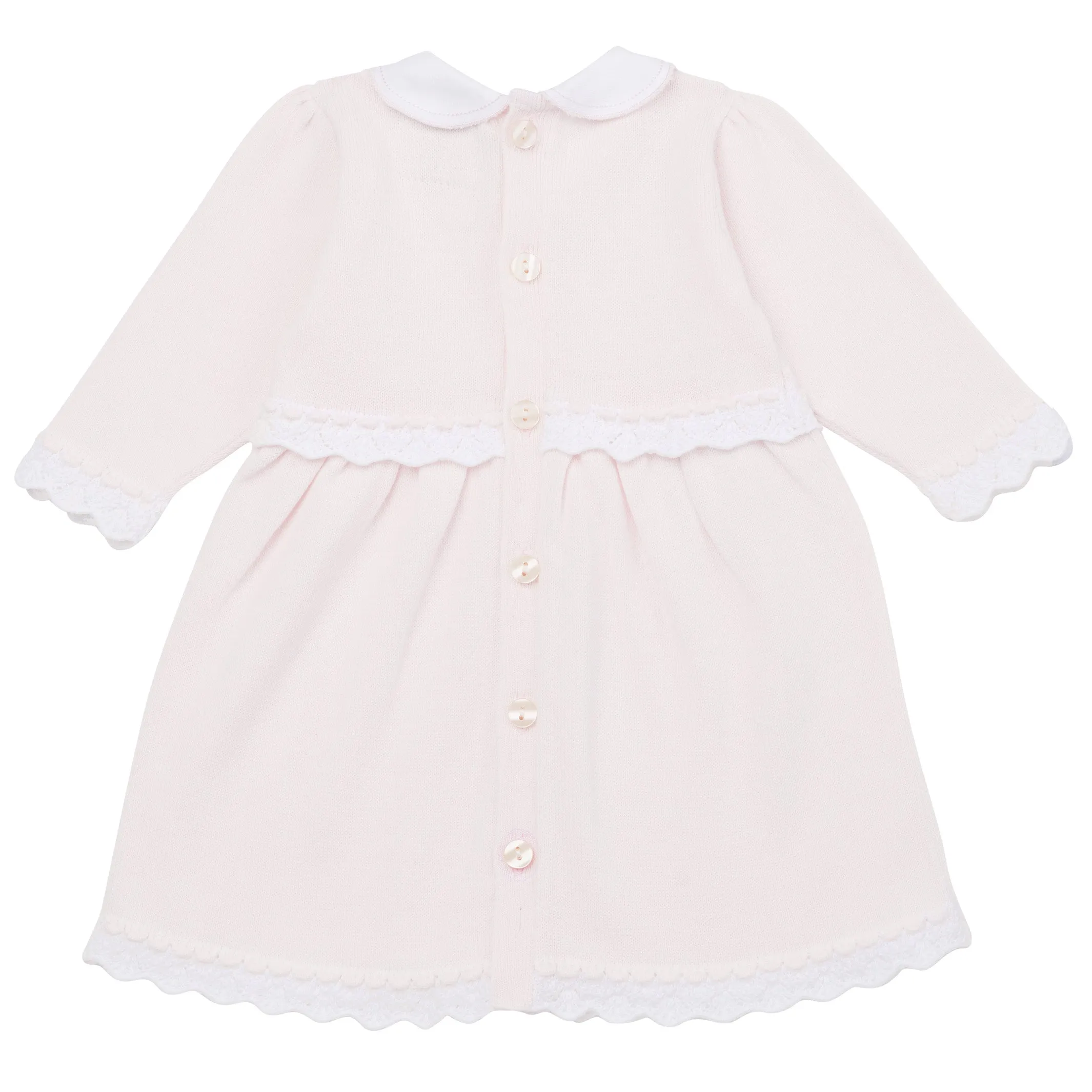 Heather Pink Knit Baby Girls Dress and Tights