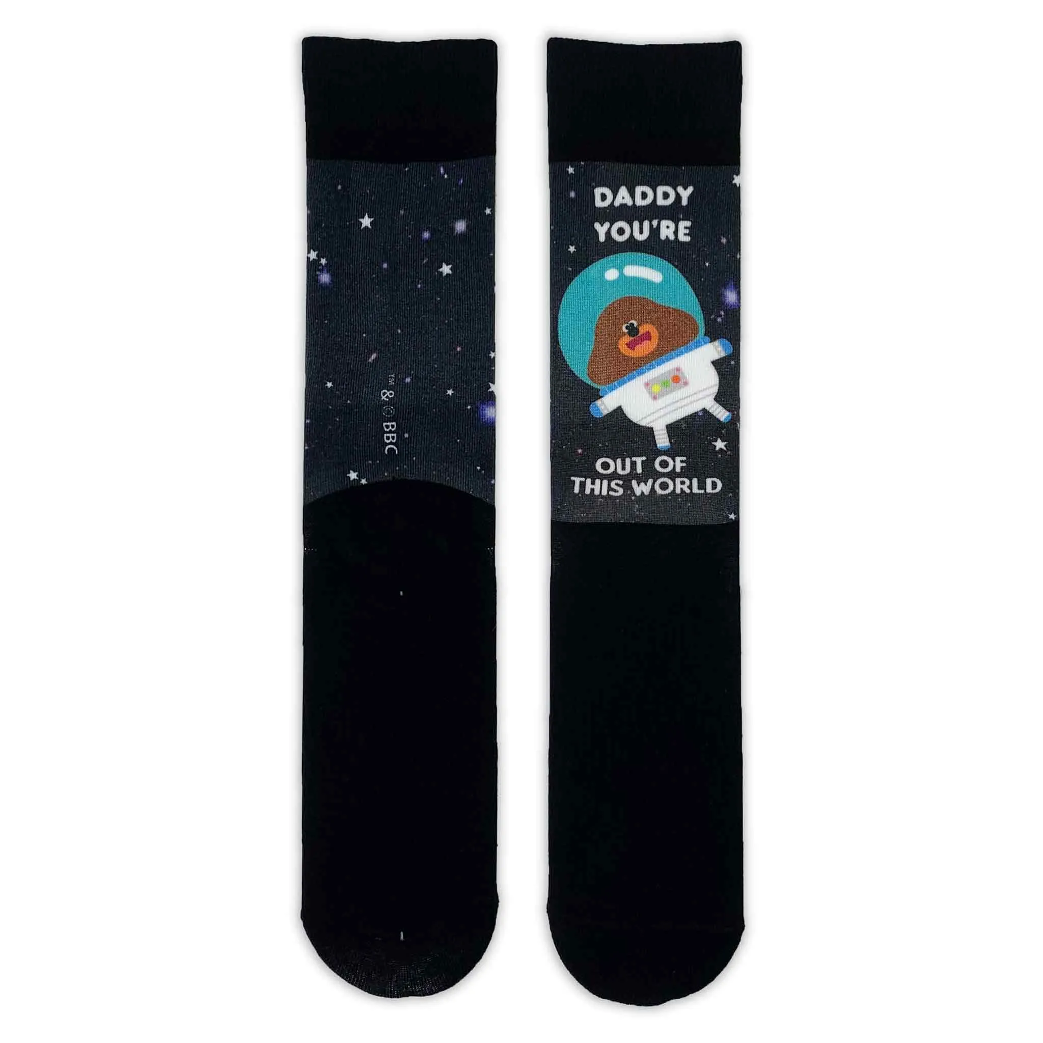 Hey Duggee "Daddy You're Out Of This World" Printed Adult Socks