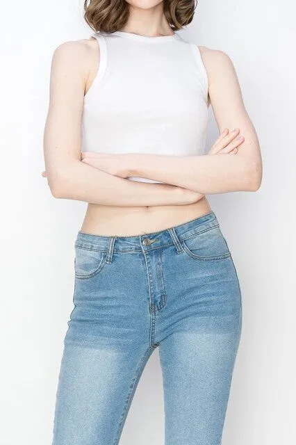 High Neck Cropped Tank Top – Soft and Stretchy Casual Fit ZBRC227C76 $4Each